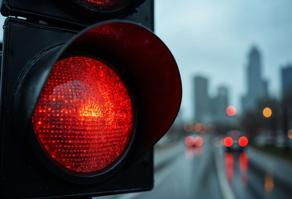 Przejazd na czerwonym świetle: sygnalizator